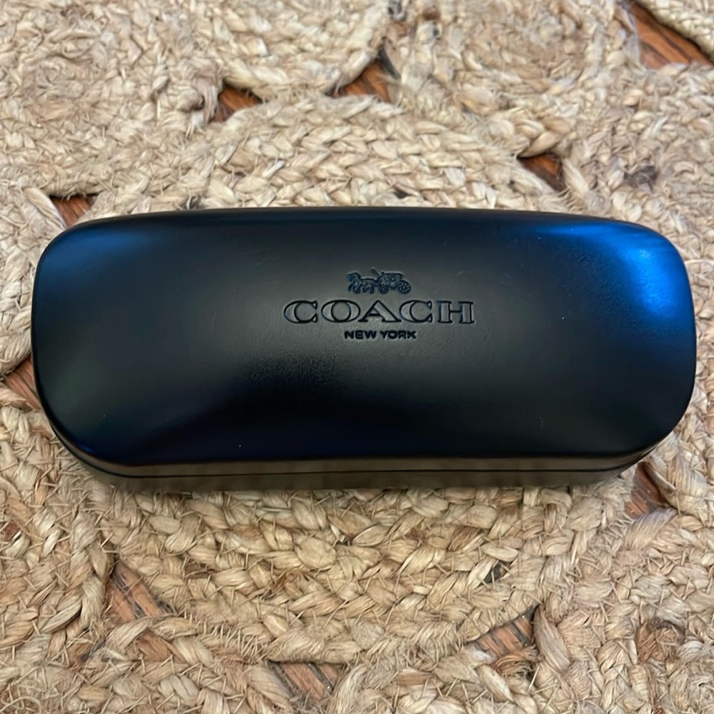 Coach Black Leather Eyeglass Eyewear Sunglass Case Hardcase Velvet Lined
